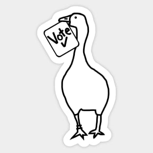 Goose with Stolen Vote Message Outline Sticker